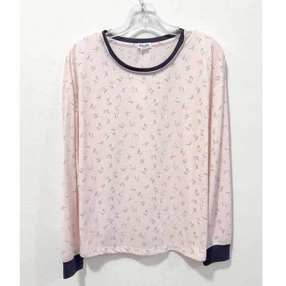 NWT: Splendid - Women's Lightweight, Scratch Dot, Long Sleeve Pink PJ Shirt (S) - Picture 1 of 4